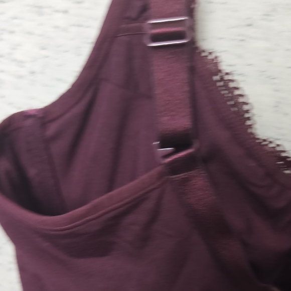 Soma Modal and Lace Unlined Bra Burgundy - Picture 7 of 8